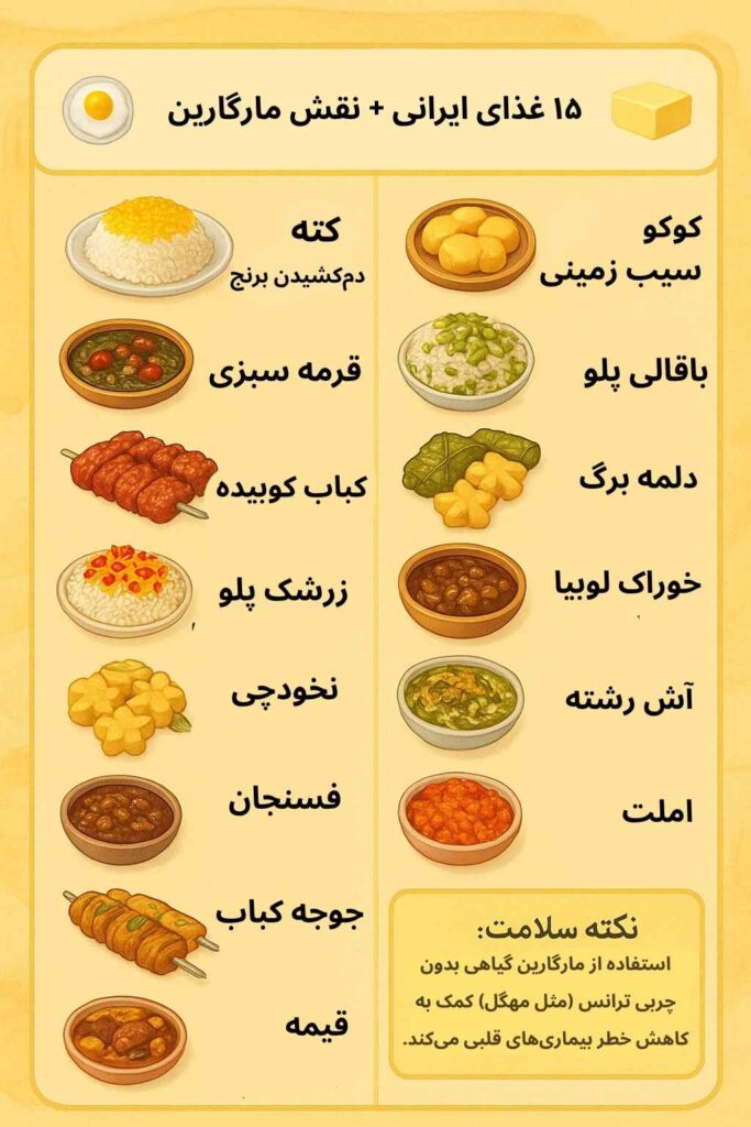 غذاهای ایرانی که با مارگارین پخت میشوند
